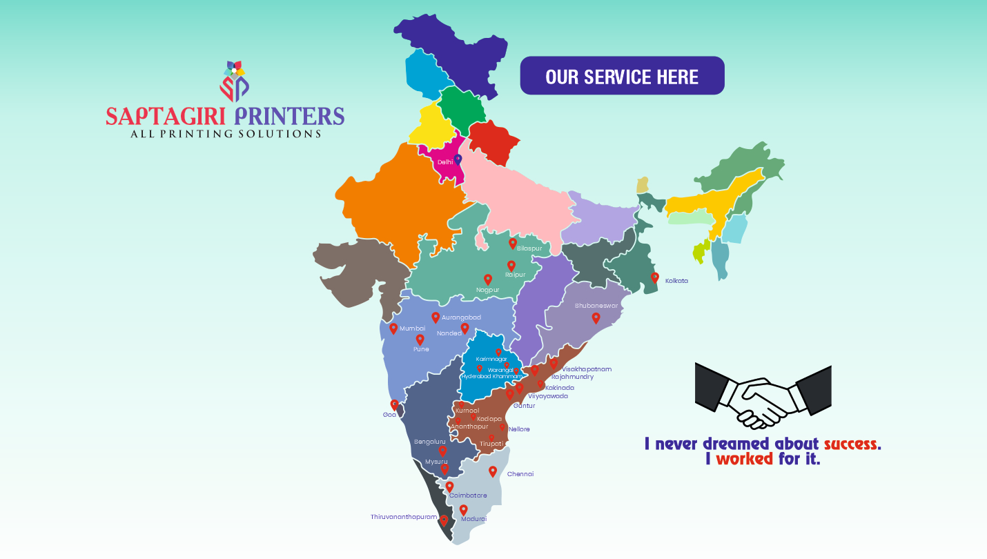 Saptagiri Printers service coverage across India
